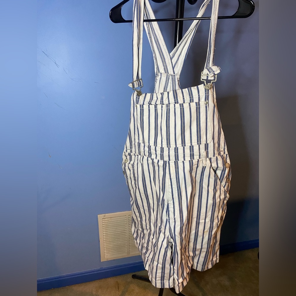 Pin Stripe Overall Shorts